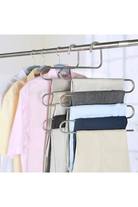 5 Katlı Metal Pantolon Askılığı – Akıllı Dolap Düzeni