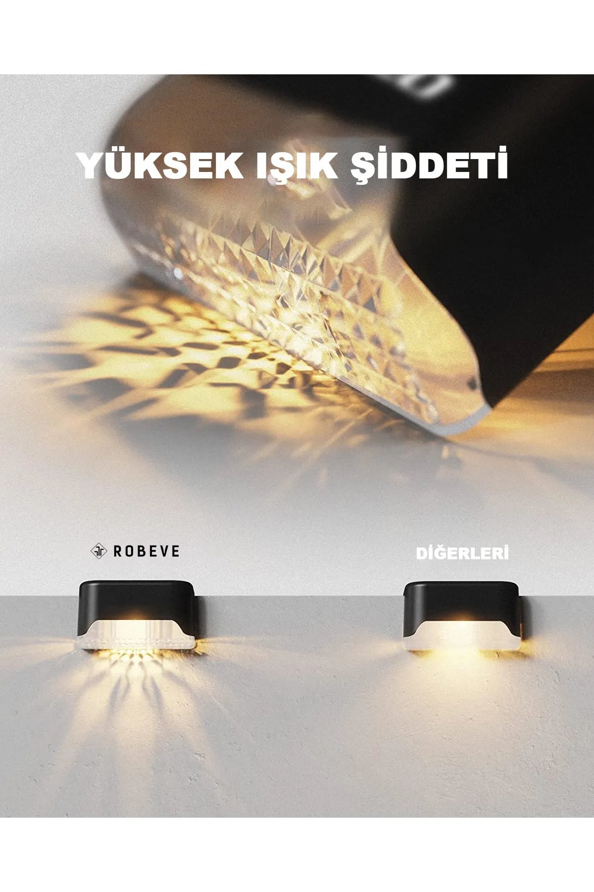 4 Adet L Solar Led Güneş Enerjili Su Geçirmez Köşebent Led Işık Merdiven Veranda Bahçe Aydınlatma