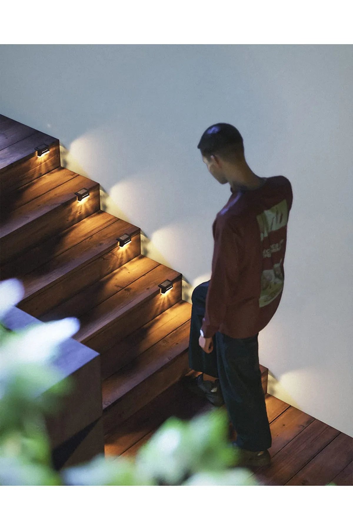 4 Adet L Solar Led Güneş Enerjili Su Geçirmez Köşebent Led Işık Merdiven Veranda Bahçe Aydınlatma