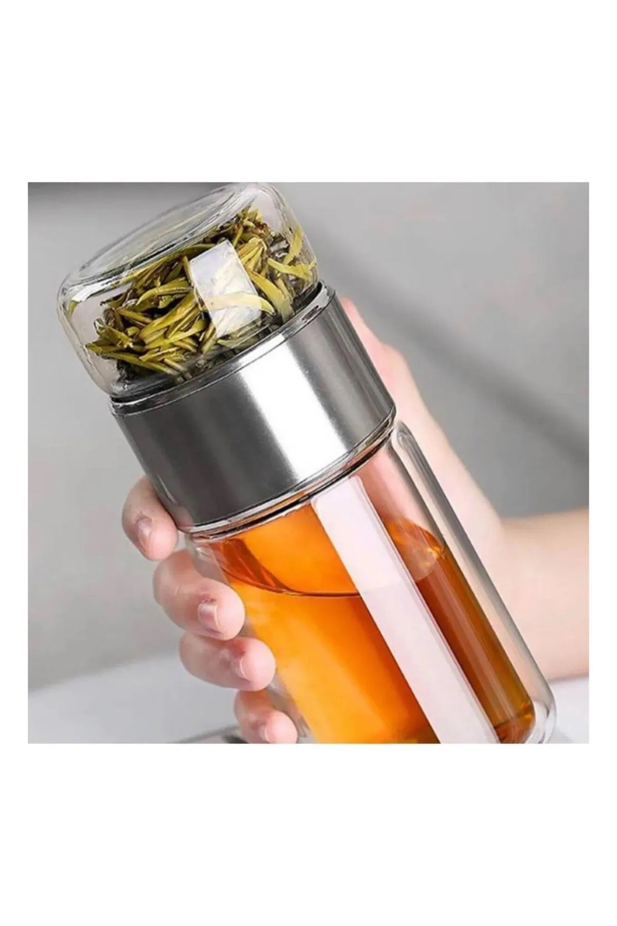 Çift Katlı Cam Kahve Bitki Çayı Ihlamur Demliği Filtre Kahve Demliği Bitki Çayı Bardak Çay French Press