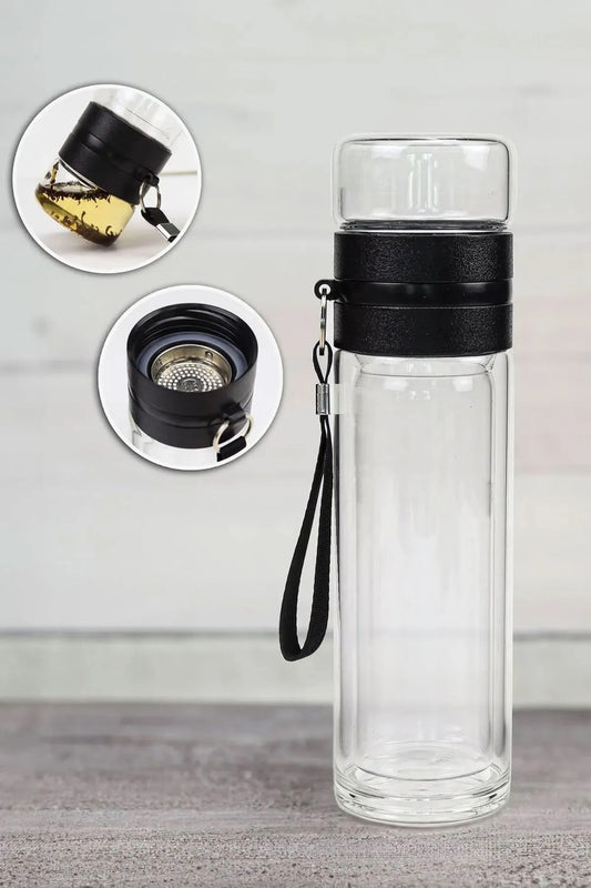 Çift Katlı Cam Kahve Bitki Çayı Ihlamur Demliği Filtre Kahve Demliği Bitki Çayı Bardak Çay French Press